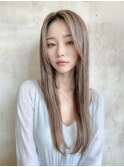 髪質改善カラー/顔周りレイヤー/グレージュ/デザインカラー