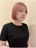★ハイトーンボブ/くびれボブ/小顔ボブ/切りっぱなしボブ/ピンク