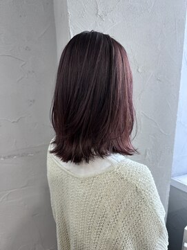 リラクオーレ 三宮 元町(LIRA CUORE) ピンクパープル×レイヤーボブ