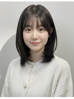 ヘアーアートシフォン 川口東口店(hair art chiffon)&nbsp;オリーブグレーの小顔ミディアムくびれヘア