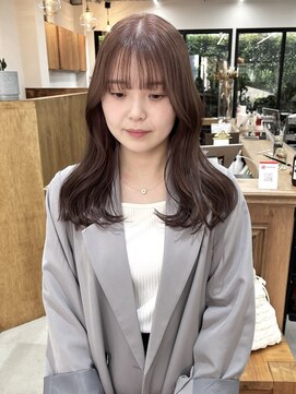 esu西梅田/髪質改善/韓国/ダブルカラー/イルミナカラー/顔周りカット【エス】 チョコレートラベンダー