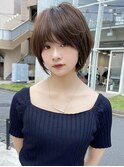 小顔カット/大人可愛い/ショートボブ/耳掛けショート/江角