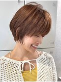 30代40代大人女性/前髪ありショートボブ/ショートヘア/髪質改善