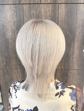 アジールヘア 池袋東口店(agir hair) 夏ホワイトデザインカラー×ウルフレイヤーカット☆池袋