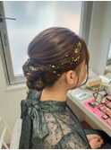 金箔ヘア アップスタイル お呼ばれ 結婚式