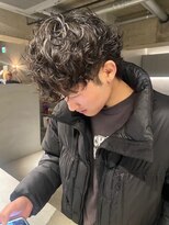 リール(rire)&nbsp;rireベリーショートダークアッシュニュアンスパーマ韓国マッシュ