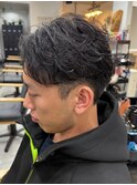 栃木メンズパーマメンズカットセンターパートメンズマッシュ緩め