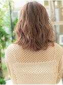 ■カーキベージュハイライトボブパーマ307-2大宮20代30代40代