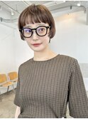 ナチュラルブラウンショートボブカット