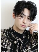 黒髪爽やかビジネスヘアセンターパート