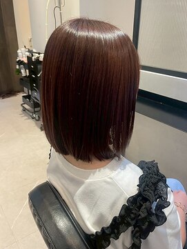 ダブル(W) ワンカラー/ブラウン/艶髪ストレート/ショート