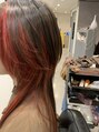 アグ ヘアー トミー 高宮駅前店(Agu hair tommy) ブリーチ後レッド系カラーに………