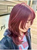 横須賀ロングレイヤーカットデザインカラーフルカラーブリーチ