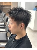 刈り上げ アップバングショート 短髪 鹿児島メンズ