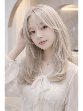 ソレイユトウキョウシブヤ(SOLEIL TOKYO shibuya) ロングレイヤー韓国ハイトーンホワイトブロンド
