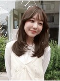 顔周りレイヤーカットべージュカラーくびれレイヤーカット