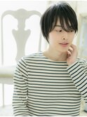 ブルーグレージュ束感ショートアンニュイヘア20代30代40代b水戸