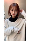 シースルーバング 内巻き キャラメルブラウン