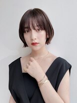 トルネード(TORNADO) 大人ショートボブ前髪あり切りっぱなし丸顔面長ミニボブK0911R