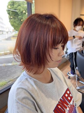 ノア(noa.) #伸ばしかけレイヤーボブ×オレンジ