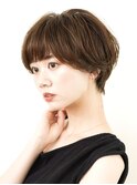 切りっぱなしボブ美髪ピンクブラウン逆三角ベース四角卵形丸型