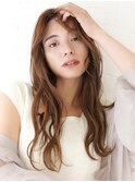 【over hair】ウェーブヘア×ヌーディーカラー
