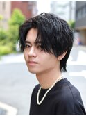ツイストスパイラルウルフ センターパート フェザーパーマ