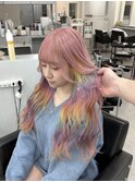 ペールピンクカラー×インナーレインボーカラー