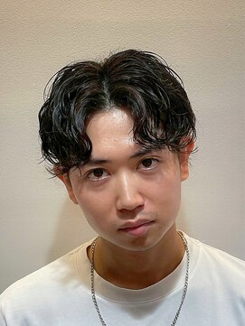 メンズカット/ニュアンスパーマ/センターパート