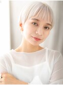 ハイトーンカラーホワイトアッシュ丸みショートY越谷20代30代