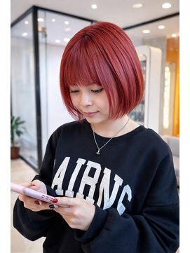大人20代30代赤髪ショートボブ