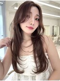 三鷹レイヤーカット韓国ダブルカラー顔周り前髪カットボブ