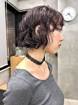 テトヘアー(teto hair) ボブパーマ　くるくるウェーブ　暖色カラー