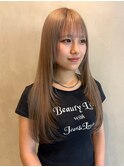 艶髪/ベージュアッシュ/レイヤーカット/ロング
