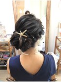 ロング編み込みサイドアレンジ【ヘアアレンジ　立川南口/立川】