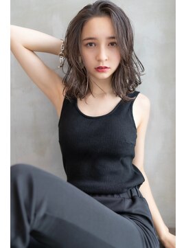 オースティン 門前仲町(AUSTIN) 大人かわいい前髪セシルカットココアブラウンフリンジウェーブ