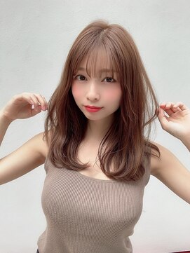 アフロート ルヴア(AFLOAT RUVUA) 20代30代大人かわいいセミロングヘア★シナモンべージュ