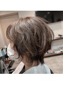 くせ毛カバー　マッシュウルフヘアー×カーキアッシュ