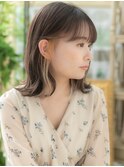 インナーカラーシースルーバング小顔ロブヘアa志木20代30代40代