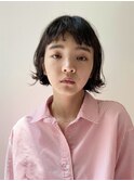 ゆるパーマのショートボブヘア/ミニボブ