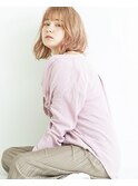 【Link】ヌーディピンク/ピンクベージュ/ボブ/切りっぱなし