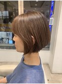 マロンブラウン大人可愛いボブグラデーションボブメンズライク