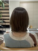 20代～30代くびれボブオリーブグレージュ似合わせカット［仙台］