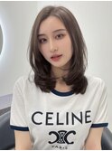 20代30代40代フェイスフレーミングカラーロングウルフ外ハネボブ