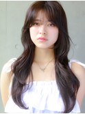 ロングレイヤー×ゆるウェーブ×透明感ブラウン
