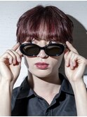 エッジィな赤みカラー×モードマッシュ×メンズメイク