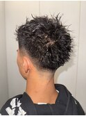 メンズバーバーフェードハードツイスト　理容室眉毛カット