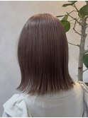 小顔ワンレンくびれボブ/ピンクグレージュ
