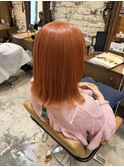 ブリーチしてアプリコットオレンジへ