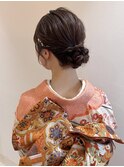 和装アップスタイル 金箔アレンジ シンプルヘアセット